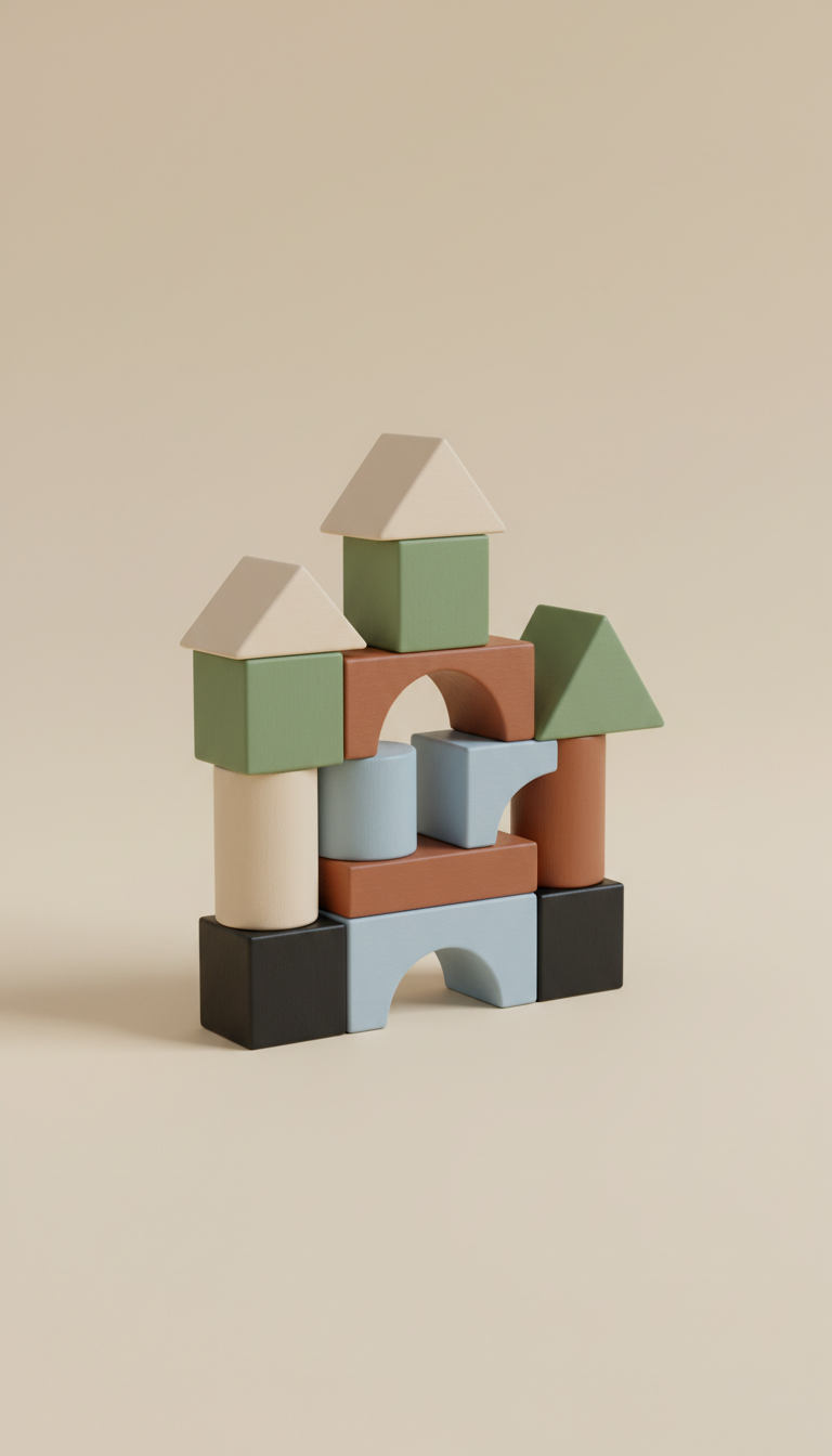 Wooden Block Set With Water-Based Paints